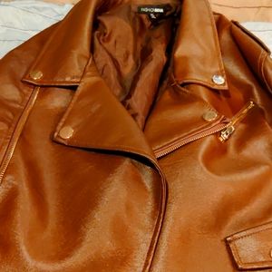 Brown leather jacket size 3X